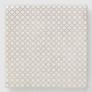 Posavasos De Piedra Patrón geométrico islámico beige