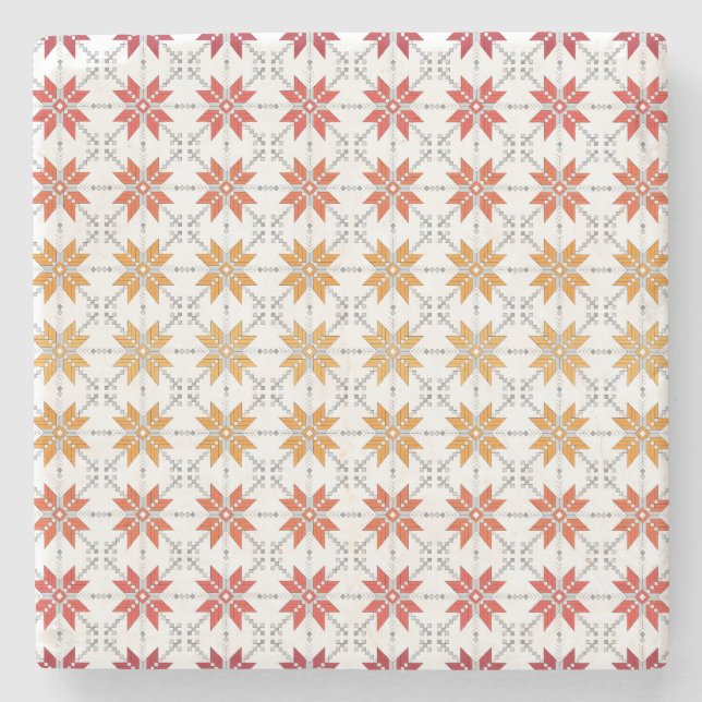 Posavasos De Piedra Patrón geométrico IV del SUN matutino (Anverso)