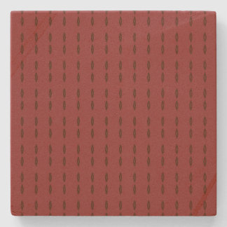 Posavasos De Piedra Patrón geométrico rojo óxido y marrón oscuro