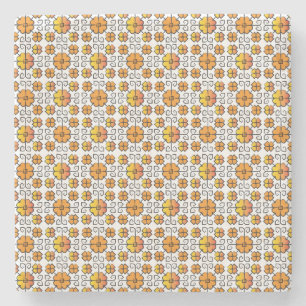 Posavasos De Piedra Patrón geométrico V del signo del SUN letón tradic