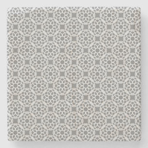 Posavasos De Piedra Patrón Gris Blanco Geométrico sin soldadura