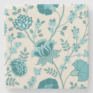 Posavasos De Piedra Patrón jacobeo floral Lg en crema