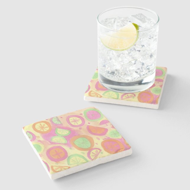 Posavasos De Piedra Patrón Lemonade Rosa (Lateral)