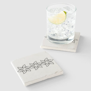Posavasos De Piedra Patrón moderno estilizado gris plateado de moda