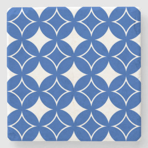 Posavasos De Piedra Patrón naval azul y blanco