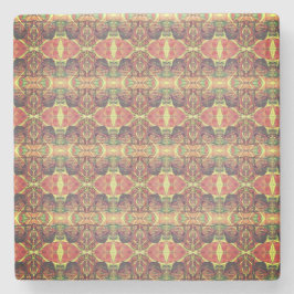 Posavasos De Piedra Patrón rojo y amarillo