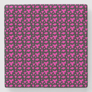 Posavasos De Piedra Patrón Rosa Abstracto
