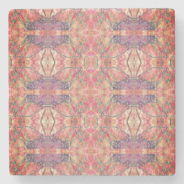 Posavasos De Piedra Patrón rosa y púrpura