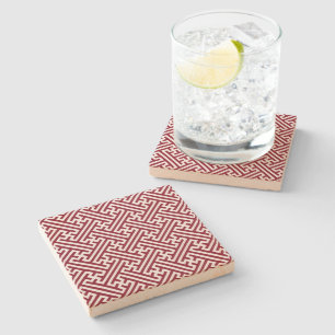 Posavasos De Piedra Patrón Sayagata, japonés, borgoñoso y blanco