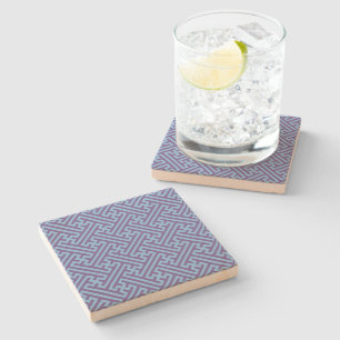 Posavasos De Piedra Patrón Sayagata, japonés, púrpura y azul