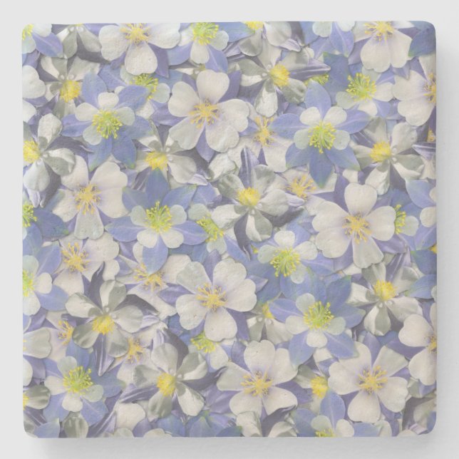 Posavasos De Piedra Patrón sin costura de Columbines (Anverso)