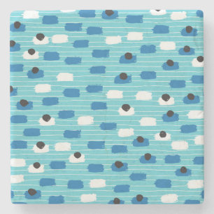 Posavasos De Piedra Patrón sin fisuras de pincel, dibujado a mano.