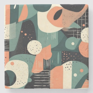 Posavasos De Piedra Patrón sin soldadura mínimo abstracto - Geométrico