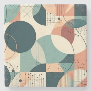 Posavasos De Piedra Patrón sin soldadura mínimo abstracto - Geométrico