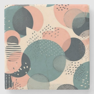 Posavasos De Piedra Patrón sin soldadura mínimo abstracto - Geométrico