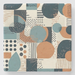 Posavasos De Piedra Patrón sin soldadura mínimo abstracto - Geométrico