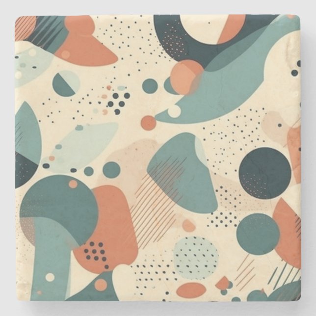 Posavasos De Piedra Patrón sin soldadura mínimo abstracto - Geométrico (Anverso)