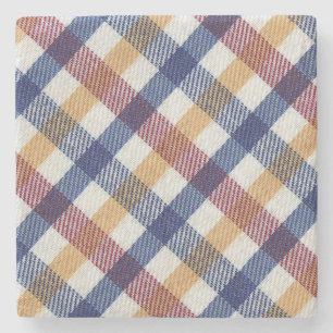 Posavasos De Piedra Patrón Tartán multicolor