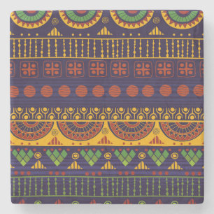 Posavasos De Piedra Patrón tribal, versátil para diversos usos.