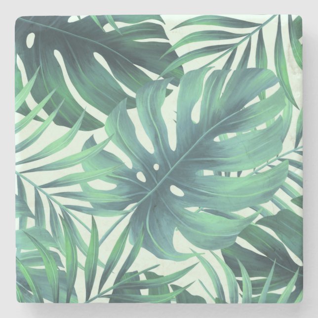 Posavasos De Piedra Patrón tropical (Anverso)