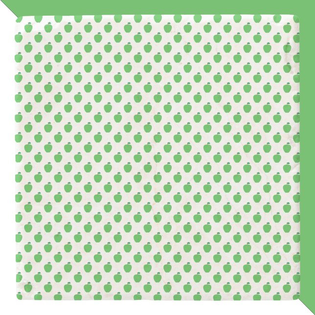 Posavasos De Piedra Patrón verde de frutas de Apple (A coaster with a pattern of green apples)
