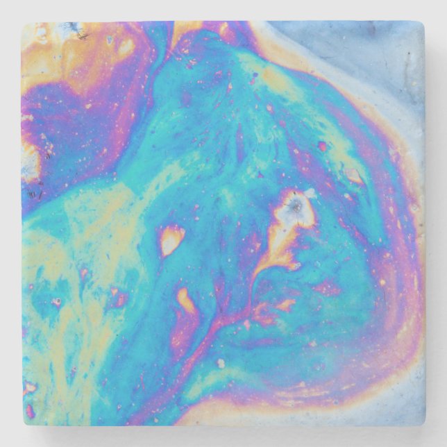 Posavasos De Piedra Patrones de aceite coloridos, Canadá (Anverso)