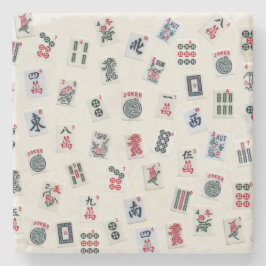 Posavasos De Piedra Patrones de símbolos de baldosas de Mahjong