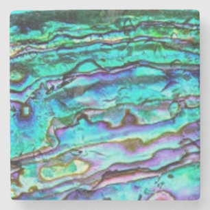 Posavasos De Piedra Paua Shell Abalone Marble Coaster