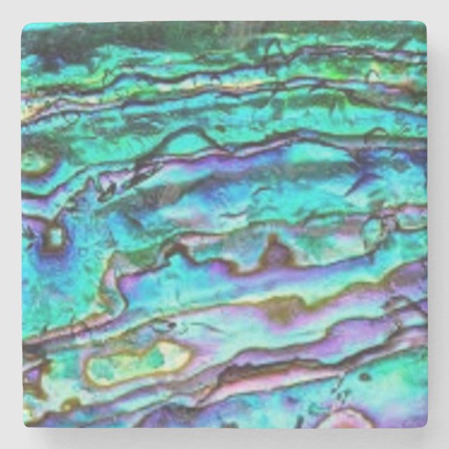 Posavasos De Piedra Paua Shell Abalone Marble Coaster (Anverso)