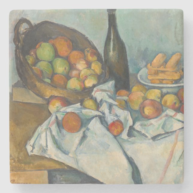 Posavasos De Piedra Paul Cezanne - La canasta de manzanas (Anverso)