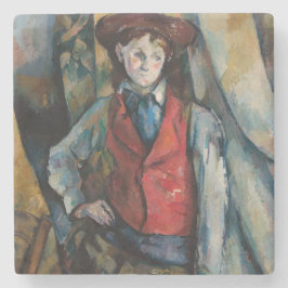 Posavasos De Piedra Paul Cezanne - Niño en el chaleco rojo