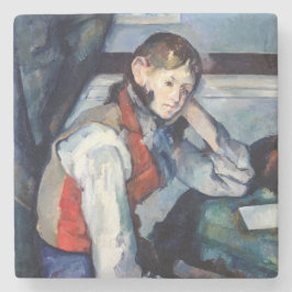 Posavasos De Piedra Paul Cezanne - Niño en el chaleco rojo