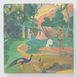 Posavasos De Piedra Paul Gauguin - Paisaje con Pavos Reales / Matamoe