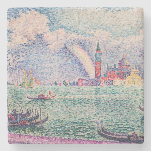 Posavasos De Piedra Paul Signac - Arcoiris, Venecia (Anverso)