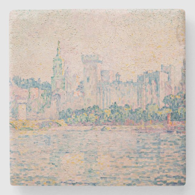 Posavasos De Piedra Paul Signac - Aviñón, mañana (Anverso)