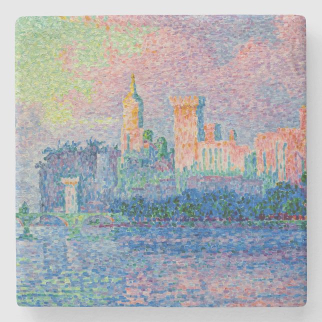 Posavasos De Piedra Paul Signac - El Palacio Papal, Aviñón (Anverso)