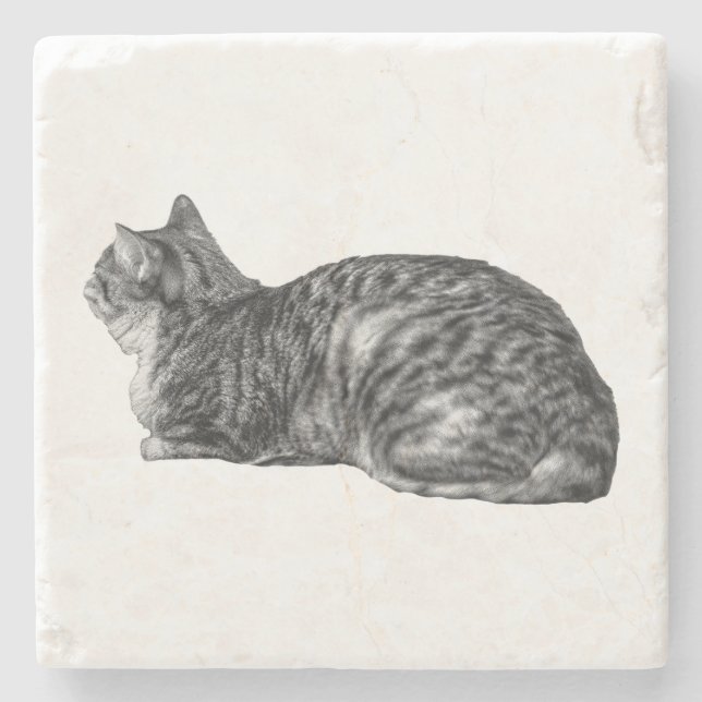 Posavasos De Piedra Pausa pequeña, Poise Tabby (Anverso)