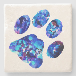 Posavasos De Piedra Paw Print - Regalos para los amantes del perro