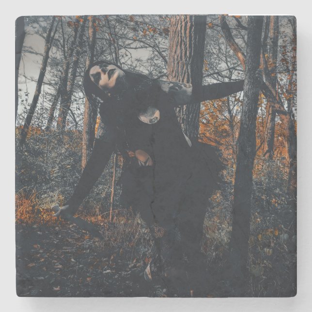 Posavasos De Piedra Payaseando En El Bosque (Anverso)