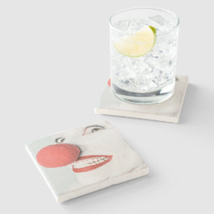 Posavasos De Piedra Payaso rojo de la nariz