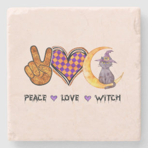 Posavasos De Piedra Paz, amor, bruja