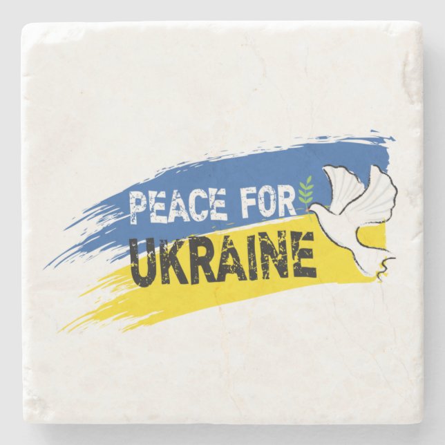 Posavasos De Piedra Paz para Ucrania (Anverso)