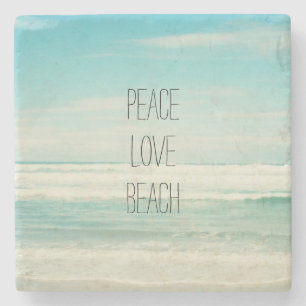 Posavasos De Piedra Peace Love Beach