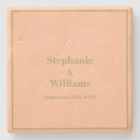 Peach Gold Elegant Nombre simple Boda Favor de Reg
