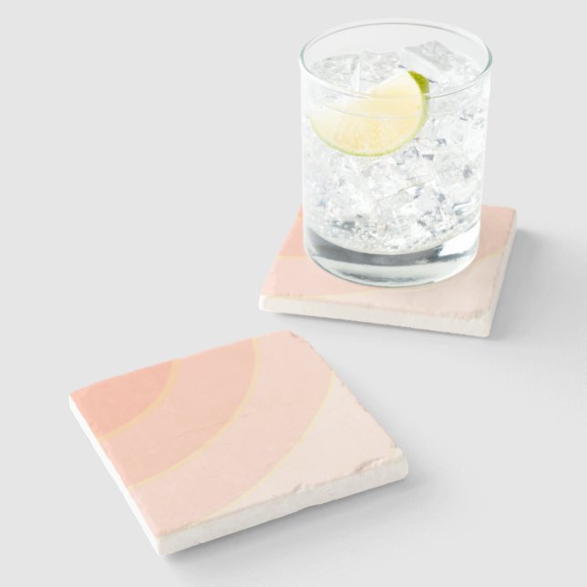 Posavasos De Piedra Peach Swirls Stone Coaster (Lateral)