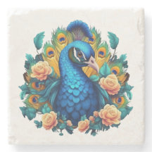 Peacock Con Rosas De Engranaje
