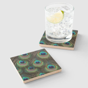 Posavasos De Piedra Peacock Fethers Stone Coaster
