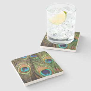 Posavasos De Piedra Peacock Fethers Stone Coaster