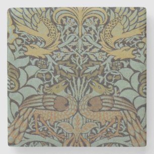Posavasos De Piedra Peacock y Dragón (por William Morris)