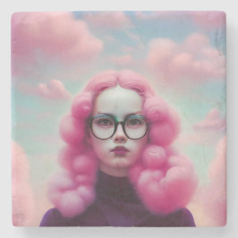 Posavasos De Piedra Pelo rosado serio